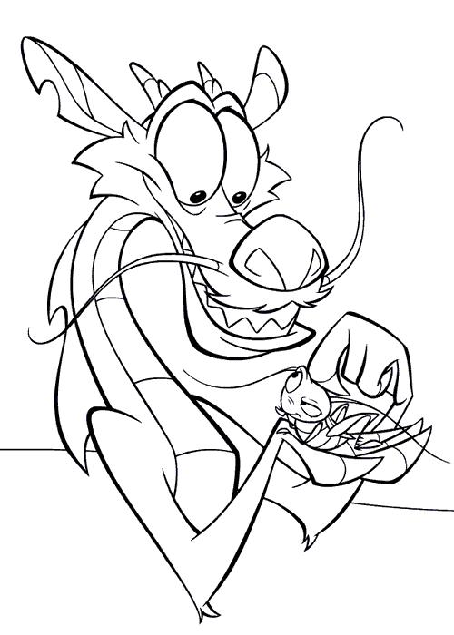 coloriage mulan mushu